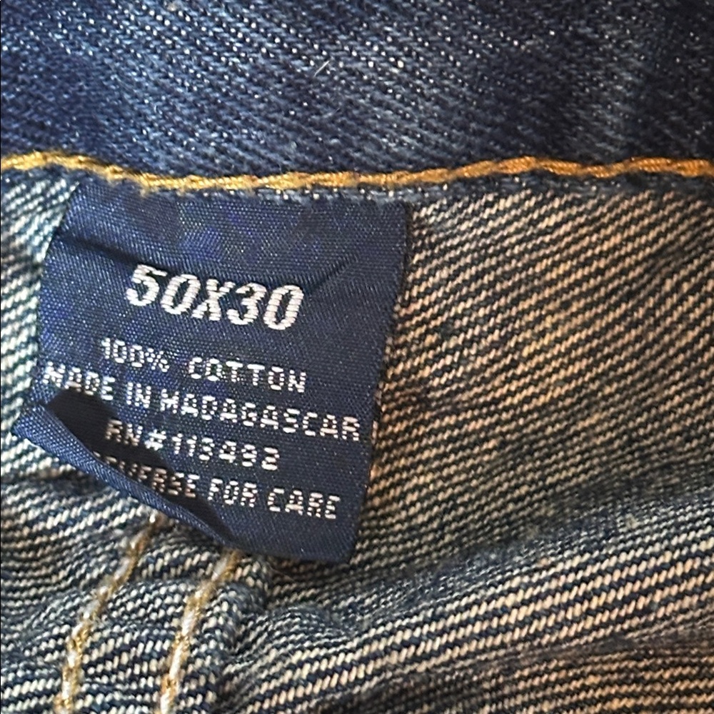 Rural King Regular-Fit Big Man Cotton Denim Dark Wash Blue Jeans 50x30 - Picture 10 of 10